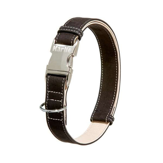 Karlie Buffalo Ultra Collar - Black/Light Beige - 25 mm / 45-65 cm