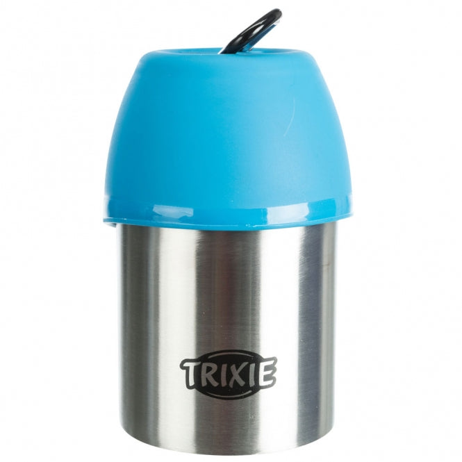 Trixie Stainless Steel Bottle with Drinking Bowl - 300 ml